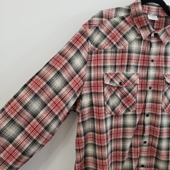 Wind River Plaid Snap Front Button Down Shirt Marks Work Warehouse Men's Sz XL - Picture 6 of 11